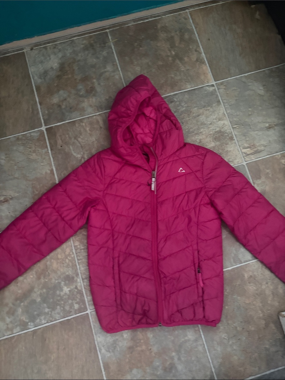 Kids Hooded Puffer Jacket - Raspberry Pink